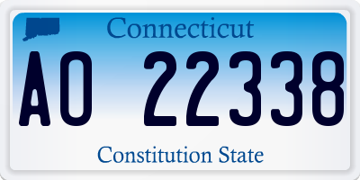 CT license plate AO22338