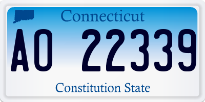 CT license plate AO22339