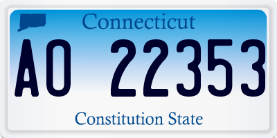 CT license plate AO22353