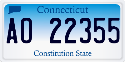 CT license plate AO22355