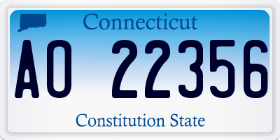 CT license plate AO22356