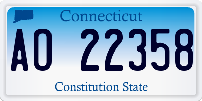CT license plate AO22358