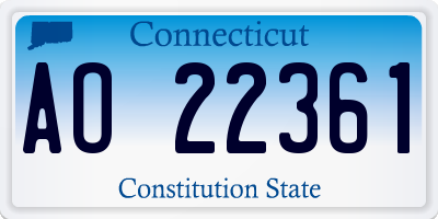 CT license plate AO22361