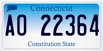 CT license plate AO22364