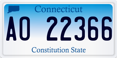 CT license plate AO22366