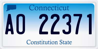 CT license plate AO22371
