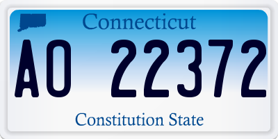 CT license plate AO22372