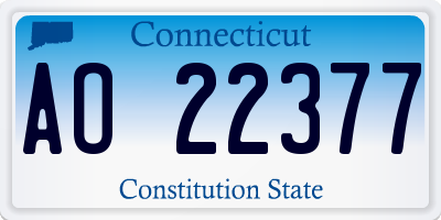CT license plate AO22377