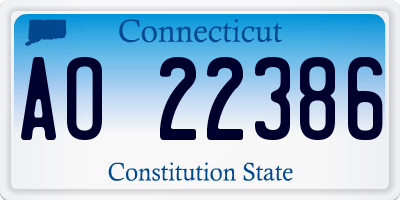 CT license plate AO22386