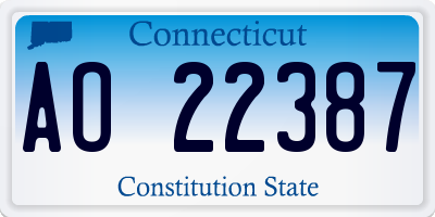 CT license plate AO22387