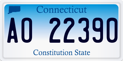 CT license plate AO22390