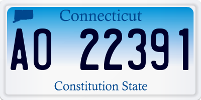 CT license plate AO22391