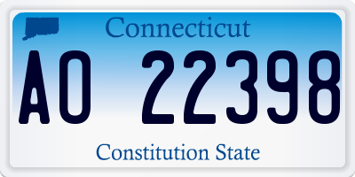 CT license plate AO22398