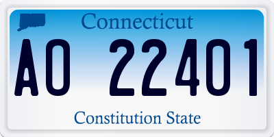 CT license plate AO22401