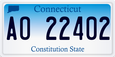 CT license plate AO22402