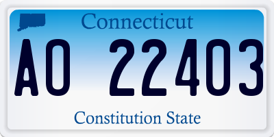 CT license plate AO22403