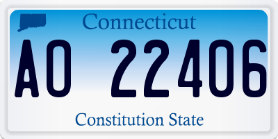 CT license plate AO22406
