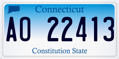 CT license plate AO22413