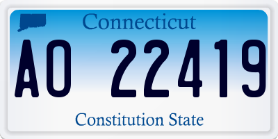 CT license plate AO22419