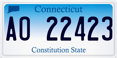 CT license plate AO22423
