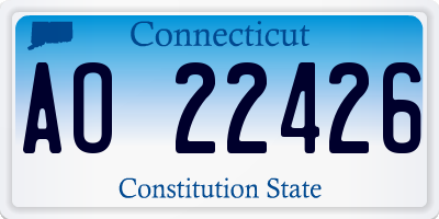 CT license plate AO22426