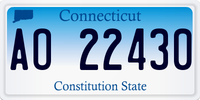 CT license plate AO22430