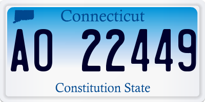CT license plate AO22449