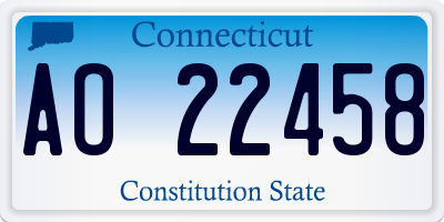 CT license plate AO22458