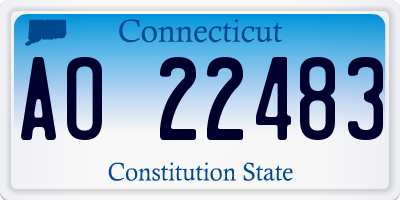 CT license plate AO22483