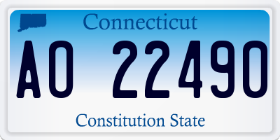 CT license plate AO22490