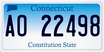 CT license plate AO22498