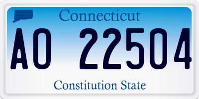 CT license plate AO22504