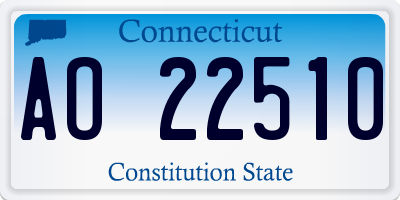 CT license plate AO22510