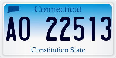 CT license plate AO22513