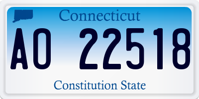 CT license plate AO22518