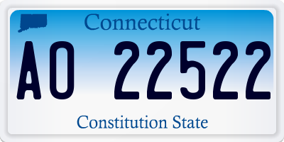 CT license plate AO22522