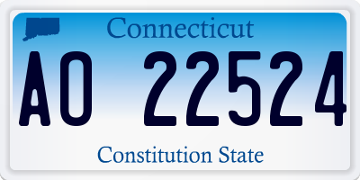 CT license plate AO22524