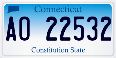 CT license plate AO22532