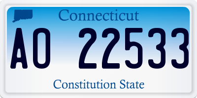CT license plate AO22533