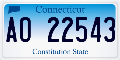 CT license plate AO22543