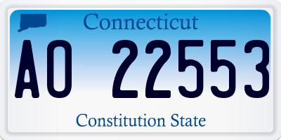 CT license plate AO22553