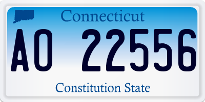 CT license plate AO22556