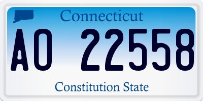 CT license plate AO22558