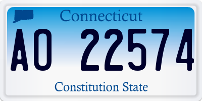 CT license plate AO22574