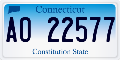 CT license plate AO22577