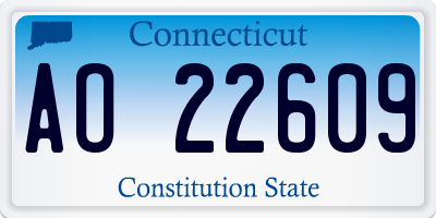 CT license plate AO22609