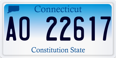 CT license plate AO22617