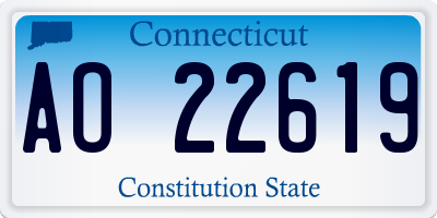 CT license plate AO22619