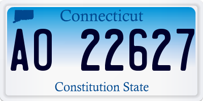 CT license plate AO22627