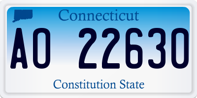 CT license plate AO22630